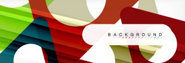 Geometrik arka plan, daireler ve üçgenler şekiller afiş. Gösterim amacıyla broşür veya el ilanı, sunum ve web tasarım düzeni