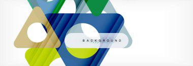 Geometrik arka plan, daireler ve üçgenler şekiller afiş. Gösterim amacıyla broşür veya el ilanı, sunum ve web tasarım düzeni