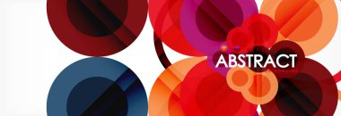 Soyut renkli geometrik kompozisyon - çok renkli daire arka plan, vektör çizim