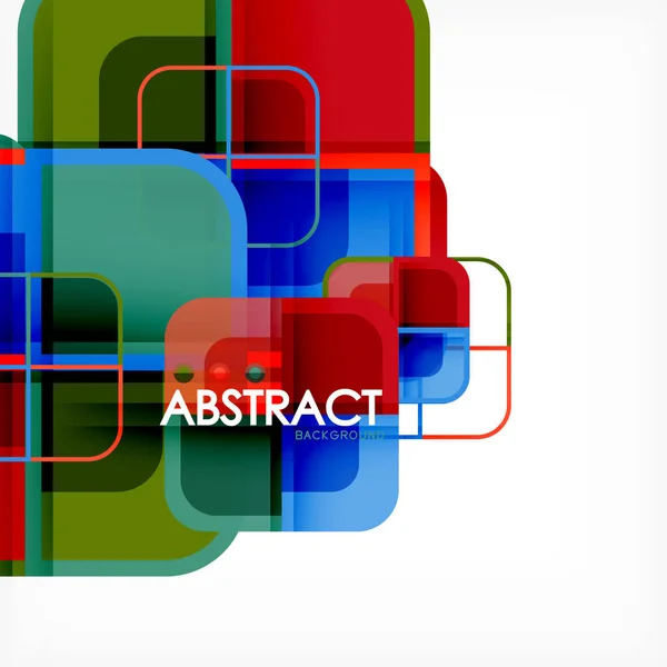 Bunte runde Quadrate modernen geometrischen Hintergrund — Stockvektor