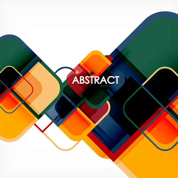 Abstracte achtergrond, vierkant vormen geometrische compositie — Stockvector