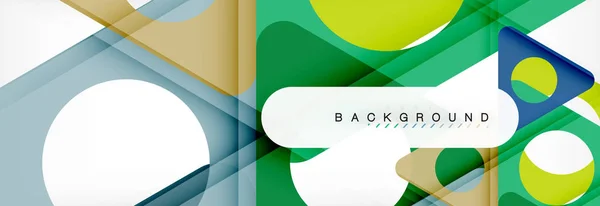 Geometrischer Hintergrund, Kreise und Dreiecke formen Banner. Illustration für Geschäftsbroschüre oder Flyer, Präsentation und Webdesign-Layout — Stockvektor