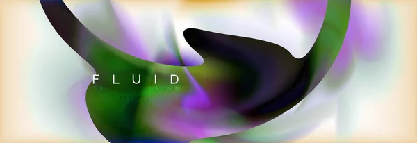 抽象的な背景ホログラムの液体色デザイン — ストックベクタ