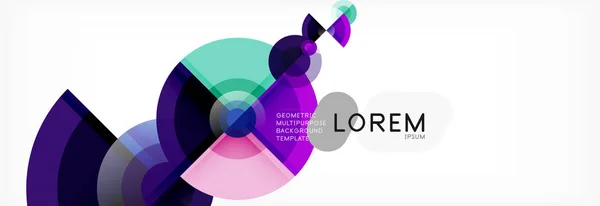 Fond abstrait - cercles multicolores, design géométrique minimal tendance — Image vectorielle