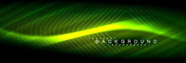 Neon parlayan sıvı dalga çizgileri, sihirli enerji uzay ışığı konsepti, soyut arka plan duvar kağıdı tasarımı