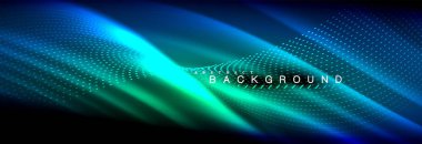 Sıvı neon akan dalgaları, ışık parlayan arka plan hatları