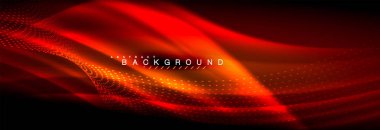 Sıvı neon akan dalgaları, ışık parlayan arka plan hatları