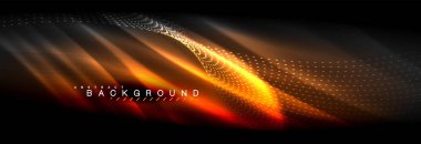 Sıvı neon akan dalgaları, ışık parlayan arka plan hatları