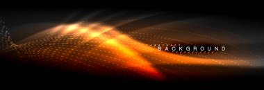 Sıvı neon akan dalgaları, ışık parlayan arka plan hatları