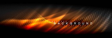 Sıvı neon akan dalgaları, ışık parlayan arka plan hatları