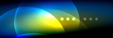 Vektör bulanık neon parlayan çevreler akan ve sıvı kavramı, enerji magic fantastik arka plan ışık