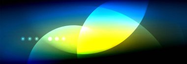 Vektör bulanık neon parlayan çevreler akan ve sıvı kavramı, enerji magic fantastik arka plan ışık