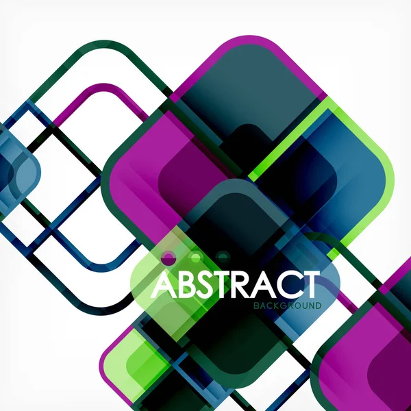 Fundo abstrato, formas quadradas composição geométrica — Vetor de Stock