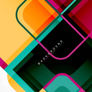 Renkli yuvarlak modern geometrik arka plan kareler