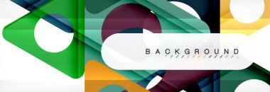 Geometrik arka plan, daireler ve üçgenler şekiller afiş. Gösterim amacıyla broşür veya el ilanı, sunum ve web tasarım düzeni