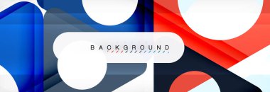 Geometrik arka plan, daireler ve üçgenler şekiller afiş. Gösterim amacıyla broşür veya el ilanı, sunum ve web tasarım düzeni