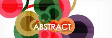 Soyut renkli geometrik kompozisyon - çok renkli daire arka plan