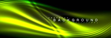 Neon parlayan sıvı dalga çizgileri, sihirli enerji uzay ışığı konsepti, soyut arka plan duvar kağıdı tasarımı