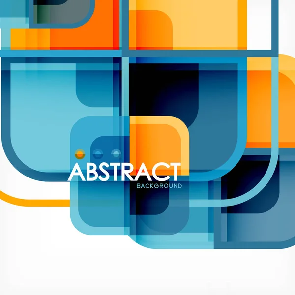 Fyrkantig geometriskt abstrakt bakgrund, papper konstdesign för omslagsdesign, bok mall, affisch, cd cover illustration — Stock vektor