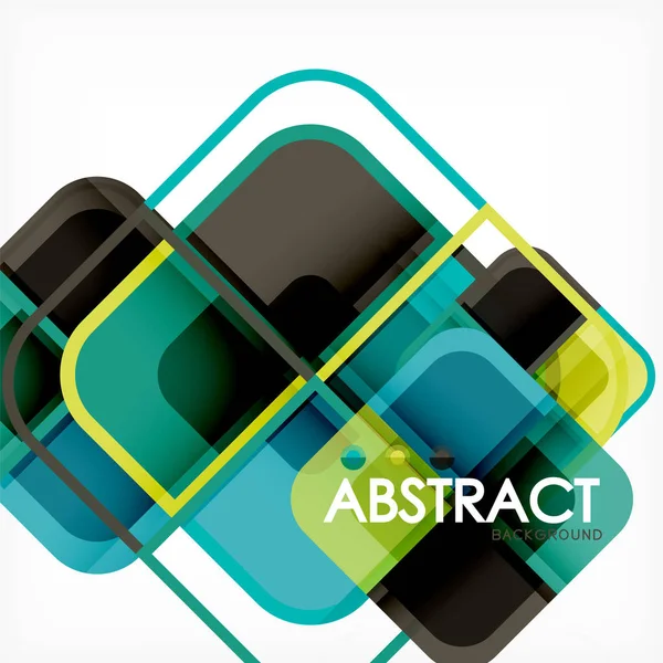 Fundo abstrato, formas quadradas composição geométrica — Vetor de Stock