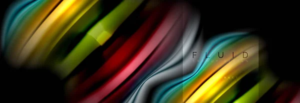 Formas abstratas de fluido de arco-íris, design de cores líquidas, fundo colorido de textura ondulada de mármore ou plástico, modelo multicolorido para apresentação de negócios ou tecnologia ou design de capa de brochura web —  Vetores de Stock