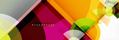 Arka plan - çok renkli daireler, trendy en az geometrik tasarım