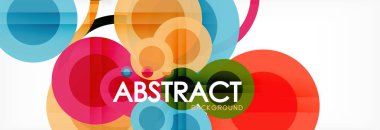 Soyut renkli geometrik kompozisyon - çok renkli daire arka plan