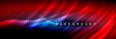 Sıvı neon akan dalgaları, ışık parlayan arka plan hatları