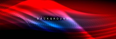 Sıvı neon akan dalgaları, ışık parlayan arka plan hatları