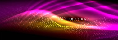 Sıvı neon akan dalgaları, ışık parlayan arka plan hatları