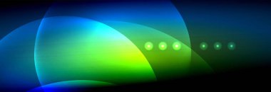 Vektör bulanık neon parlayan çevreler akan ve sıvı kavramı, enerji magic fantastik arka plan ışık