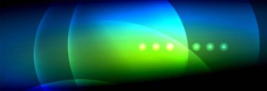 Vektör bulanık neon parlayan çevreler akan ve sıvı kavramı, enerji magic fantastik arka plan ışık