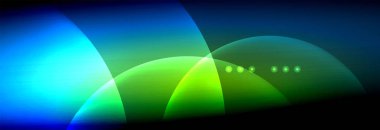 Vektör bulanık neon parlayan çevreler akan ve sıvı kavramı, enerji magic fantastik arka plan ışık