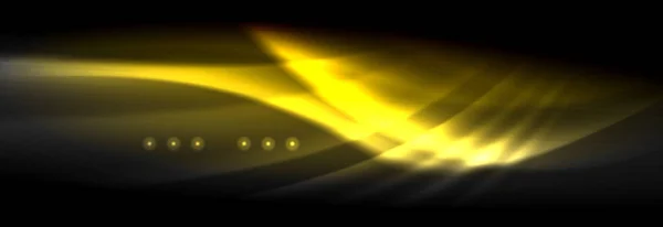 Sıvı neon akan dalgaları, ışık parlayan arka plan hatları — Stok Vektör