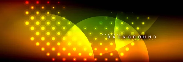 Vecteur néon flou cercles lumineux avec un concept de lumière fluide et liquide, énergie magique fantastique fond abstrait — Image vectorielle