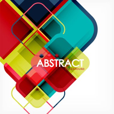 Arka plan, kare geometrik kompozisyon şekiller.