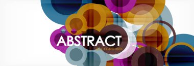 Soyut renkli geometrik kompozisyon - çok renkli daire arka plan