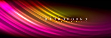 Neon parlayan sıvı dalga çizgileri, sihirli enerji uzay ışığı konsepti, soyut arka plan duvar kağıdı tasarımı