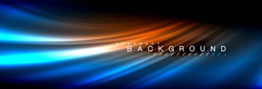 Neon parlayan sıvı dalga çizgileri, sihirli enerji uzay ışığı konsepti, soyut arka plan duvar kağıdı tasarımı