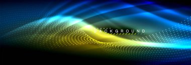 Sıvı neon akan dalgaları, ışık parlayan arka plan hatları