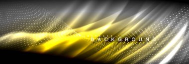 Sıvı neon akan dalgaları, ışık parlayan arka plan hatları