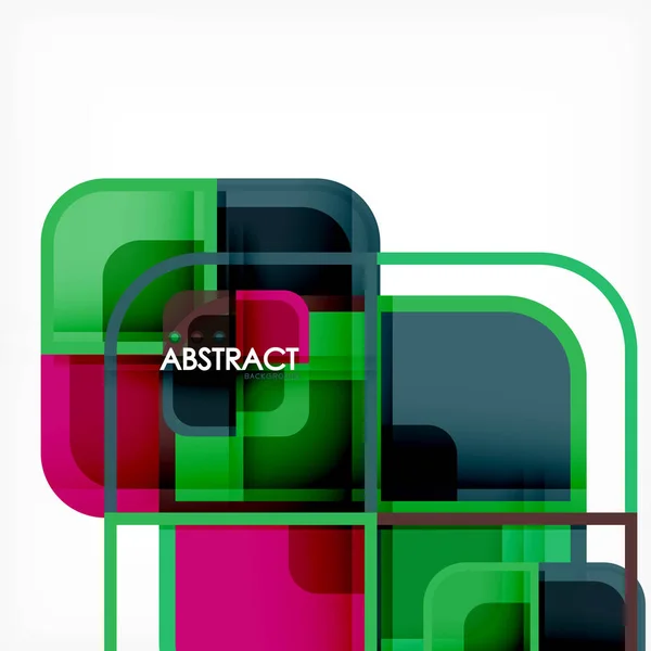 Abstrakter Hintergrund, quadratische Formen geometrische Komposition — Stockvektor