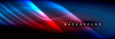 Sıvı neon akan dalgaları, ışık parlayan arka plan hatları