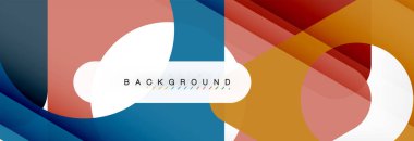 Geometrik arka plan, daireler ve üçgenler şekiller afiş. Gösterim amacıyla broşür veya el ilanı, sunum ve web tasarım düzeni