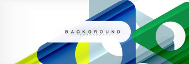 Geometrik arka plan, daireler ve üçgenler şekiller afiş. Gösterim amacıyla broşür veya el ilanı, sunum ve web tasarım düzeni