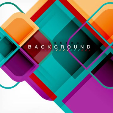Renkli yuvarlak modern geometrik arka plan kareler