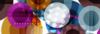 Soyut renkli geometrik kompozisyon - çok renkli daire arka plan