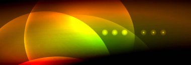 Vektör bulanık neon parlayan çevreler akan ve sıvı kavramı, enerji magic fantastik arka plan ışık