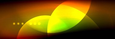 Vektör bulanık neon parlayan çevreler akan ve sıvı kavramı, enerji magic fantastik arka plan ışık