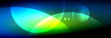 Vektör bulanık neon parlayan çevreler akan ve sıvı kavramı, enerji magic fantastik arka plan ışık